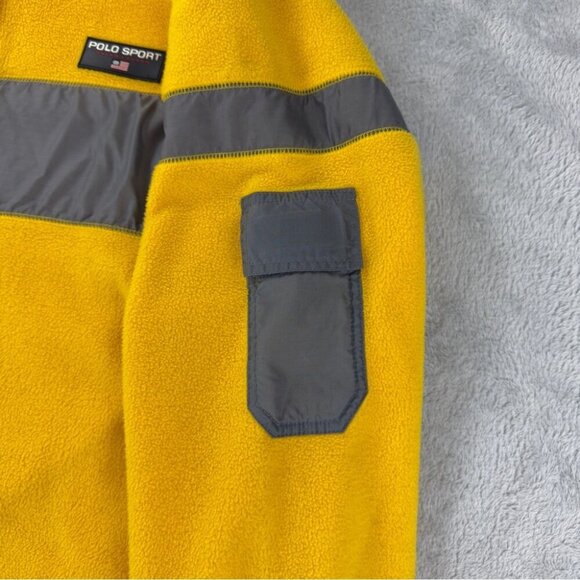 Polo Sport Ralph Lauren Men's Size XL 1/4 Zip Pullover Yellow Gray - Picture 8 of 15